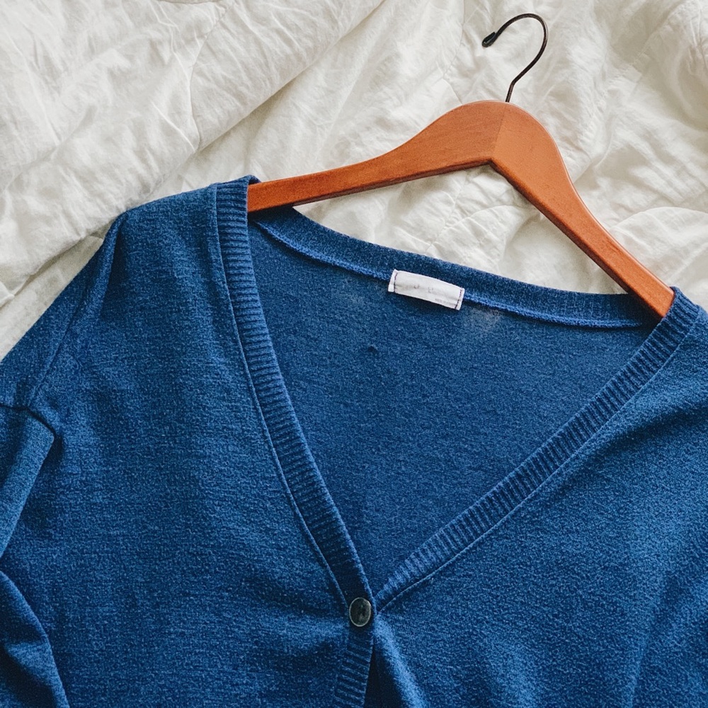 Oversized blue cardigan
